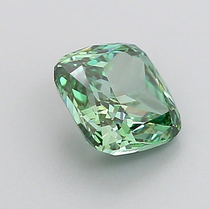 CUSHION 1 CARAT FANCY VIVID GREEN VVS1  VG VG VERY SLIGHT