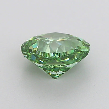 CUSHION 1.03 CARAT FANCY VIVID GREEN VVS2  VG VG NONE