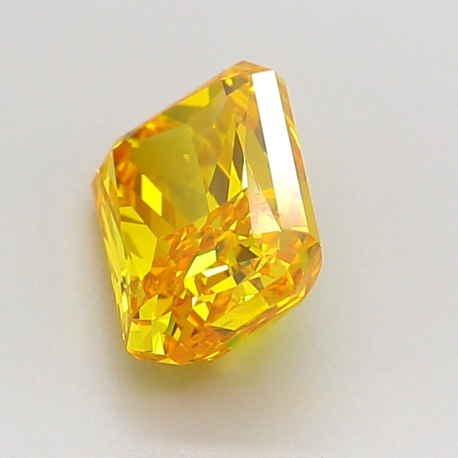 radiant 1.53 carat fancy vivid orangy yellow vvs2  vg vg none