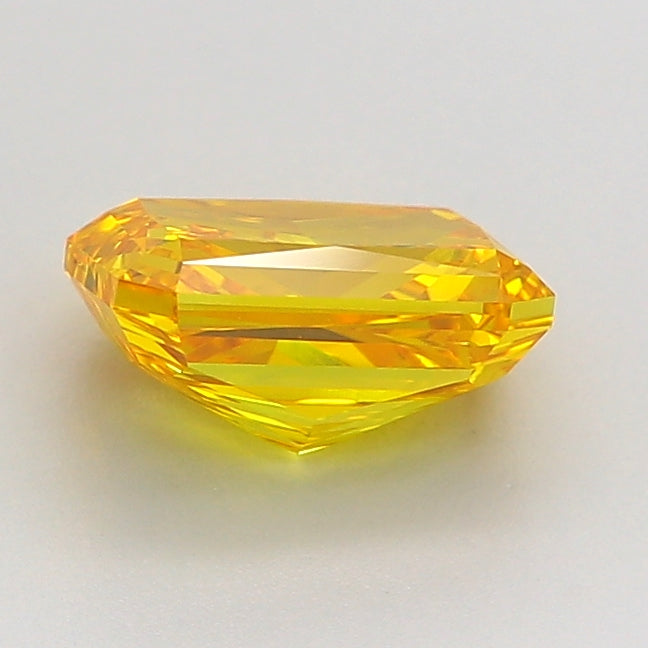 radiant 1.53 carat fancy vivid orangy yellow vvs2  vg vg none