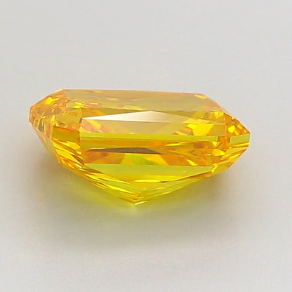 RADIANT 1.53 CARAT FANCY VIVID ORANGY YELLOW VVS2  VG VG NONE