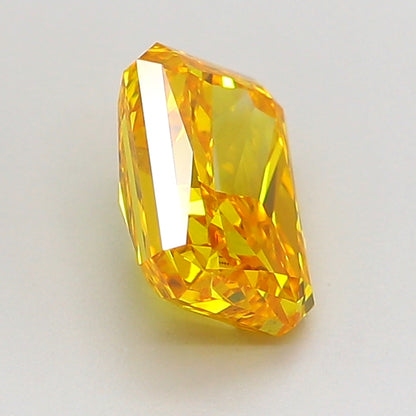 RADIANT 1.53 CARAT FANCY VIVID ORANGY YELLOW VVS2  VG VG NONE