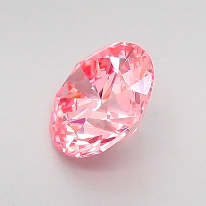 ROUND 0.82 CARAT FANCY VIVID PINK VVS2 ID EX EX SLIGHT