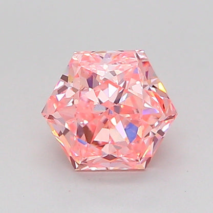 HEXAGONAL 1.02 CARAT FANCY VIVID PINK VVS2  EX VG STRONG