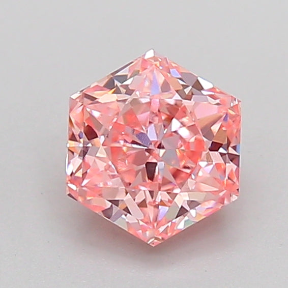hexagonal 1.05 carat fancy intense pink vvs2  vg vg strong