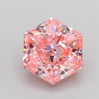 HEXAGONAL 1.05 CARAT FANCY INTENSE PINK VVS2  VG VG STRONG