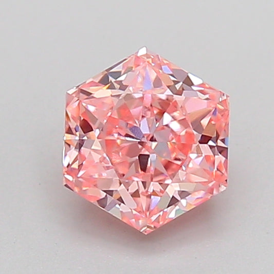 HEXAGONAL 1.05 CARAT FANCY INTENSE PINK VVS2  VG VG STRONG