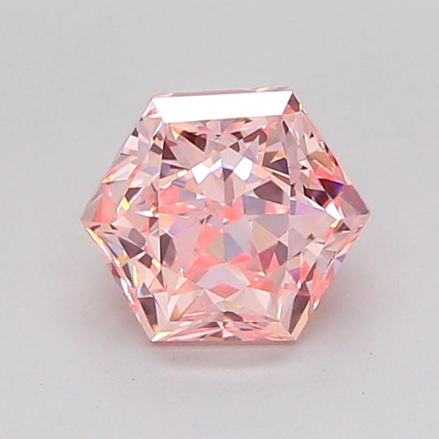 hexagonal 1.22 carat fancy intense pink vvs2  vg vg strong