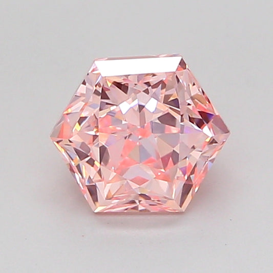 HEXAGONAL 1.22 CARAT FANCY INTENSE PINK VVS2  VG VG STRONG