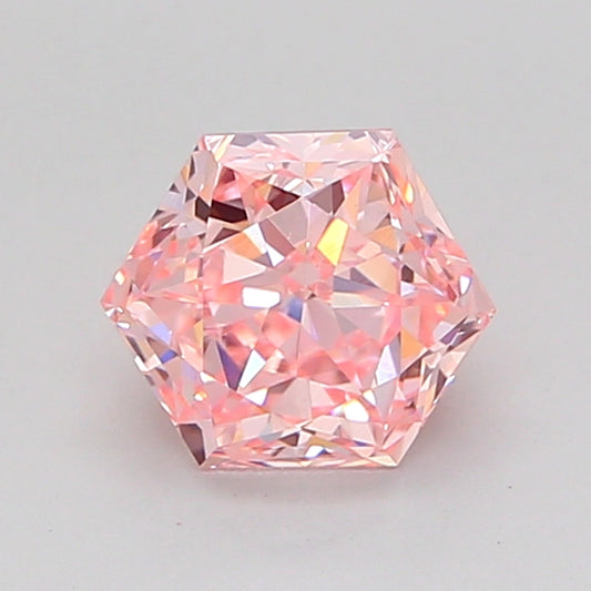 HEXAGONAL 1.1 CARAT FANCY INTENSE PINK VS1  VG VG STRONG
