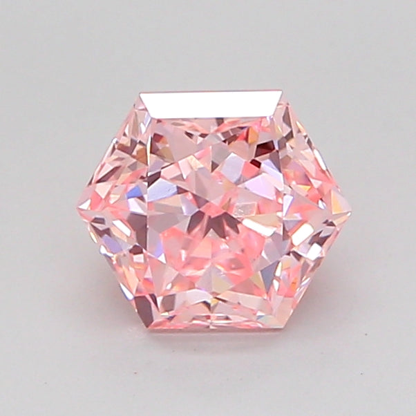 hexagonal 1.06 carat fancy intense pink vvs2  vg vg strong