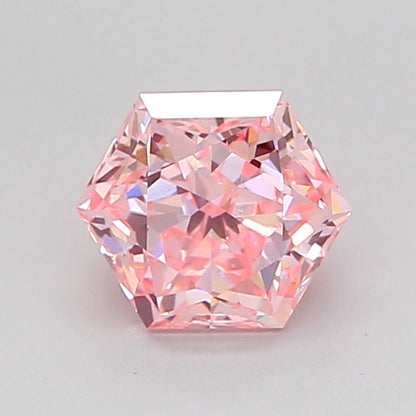HEXAGONAL 1.06 CARAT FANCY INTENSE PINK VVS2  VG VG STRONG