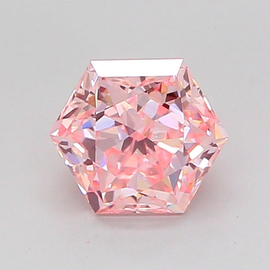 HEXAGONAL 1.06 CARAT FANCY INTENSE PINK VVS2  VG VG STRONG
