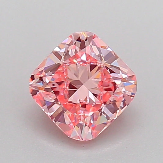 CUSHION 1.08 CARAT FANCY VIVID PINK VVS2  EX EX STRONG