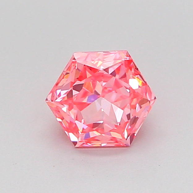 hexagonal 0.72 carat fancy vivid pink vvs2  vg vg strong