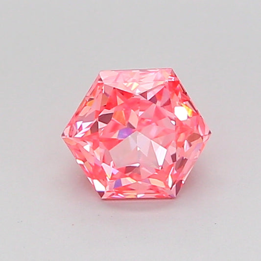 HEXAGONAL 0.72 CARAT FANCY VIVID PINK VVS2  VG VG STRONG