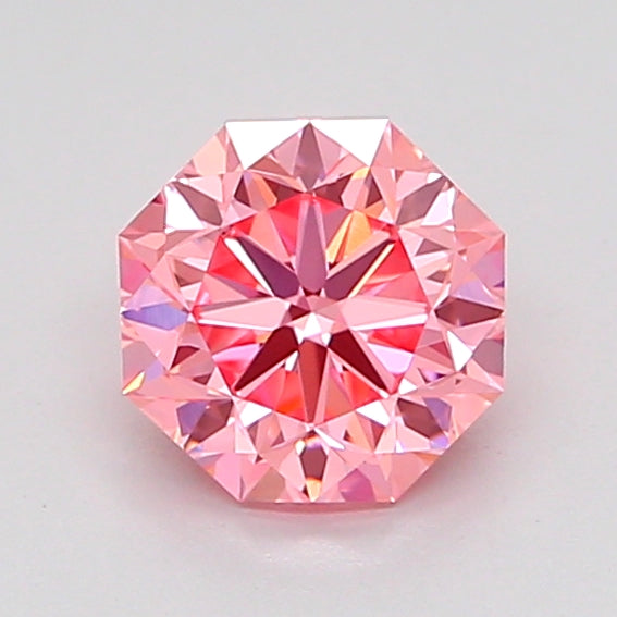 octagonal 0.91 carat fancy vivid pink vvs2  ex ex slight