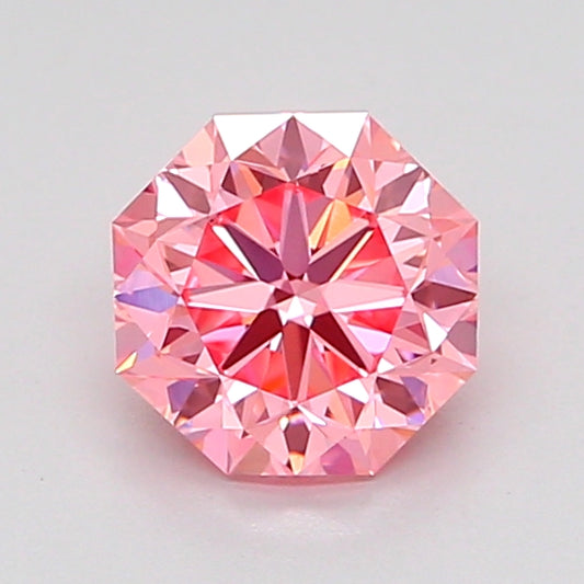 OCTAGONAL 0.91 CARAT FANCY VIVID PINK VVS2  EX EX SLIGHT