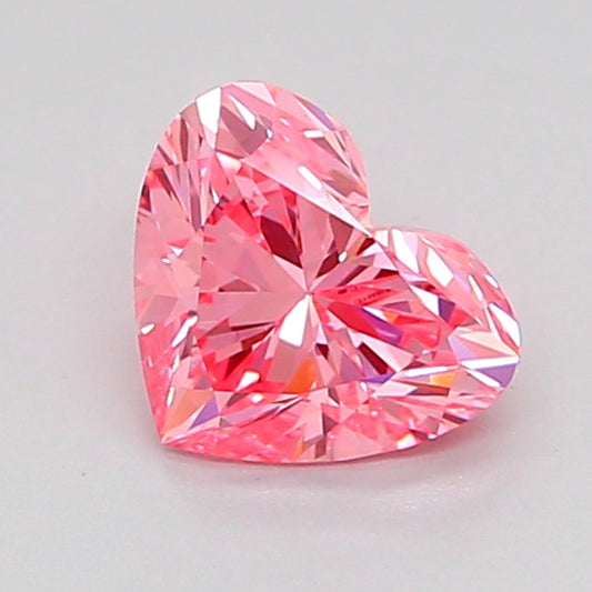 HEART 0.86 CARAT FANCY VIVID PINK VVS2  Good VG STRONG
