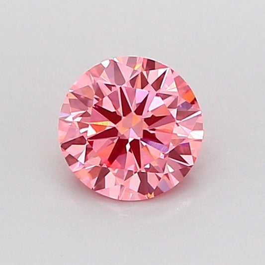 ROUND 0.52 CARAT FANCY VIVID PINK VVS2 VG VG G STRONG