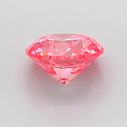 ROUND 0.81 CARAT FANCY VIVID PINK VVS1 G VG VG SLIGHT