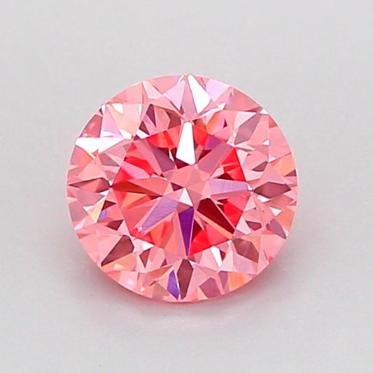 ROUND 0.81 CARAT FANCY VIVID PINK VVS1 G VG VG SLIGHT