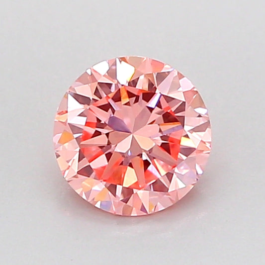 ROUND 0.74 CARAT FANCY VIVID PINK VS1 G VG VG SLIGHT