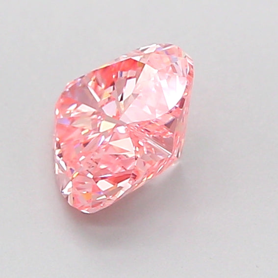 heart 0.91 carat fancy intense pink vvs2  vg vg slight