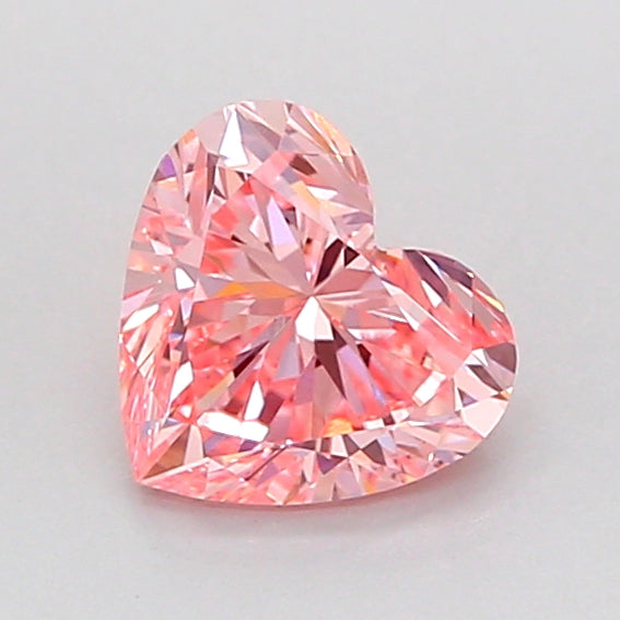 heart 0.91 carat fancy intense pink vvs2  vg vg slight