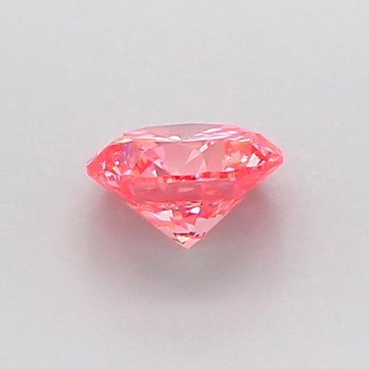 ROUND 0.51 CARAT FANCY VIVID PINK VVS2 EX VG VG SLIGHT