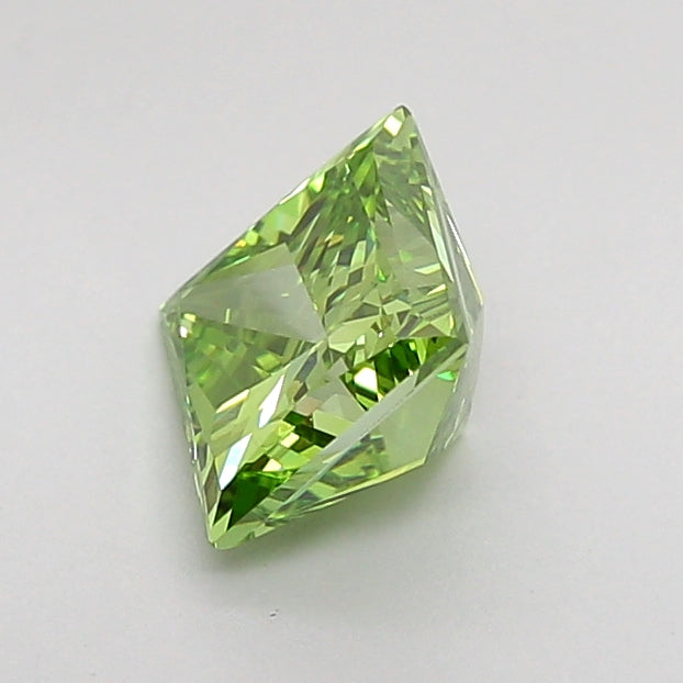 princess 0.99 carat fancy vivid green vvs2  vg vg none