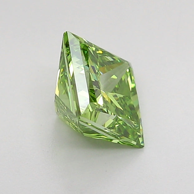 princess 0.99 carat fancy vivid green vvs2  vg vg none