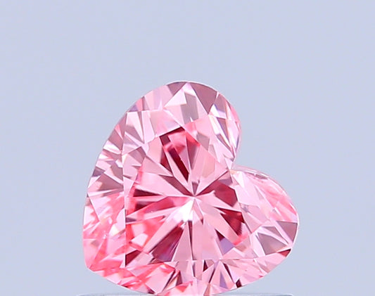 HEART 0.7 CARAT FANCY VIVID PINK VS1  VG EX STRONG