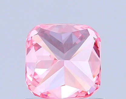 CUSHION 0.99 CARAT FANCY VIVID PINK VVS2  VG VG STRONG