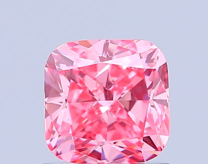 CUSHION 0.99 CARAT FANCY VIVID PINK VVS2  VG VG STRONG