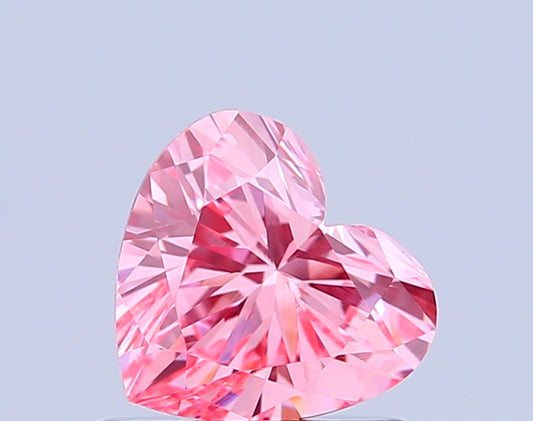HEART 0.77 CARAT FANCY VIVID PINK VVS2  VG VG STRONG