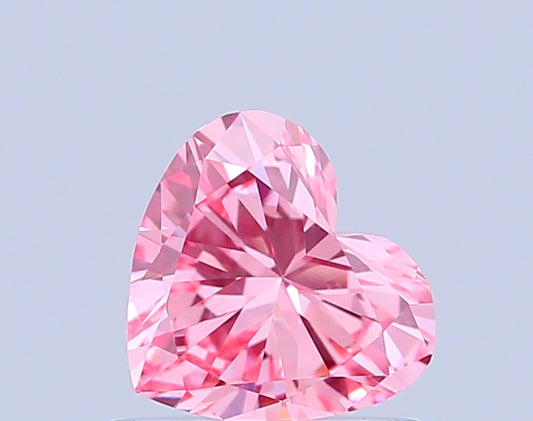 HEART 0.63 CARAT FANCY VIVID PINK VS1  VG VG STRONG