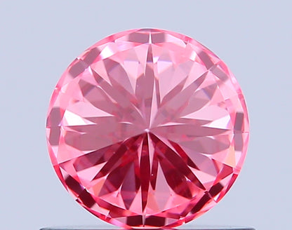 ROUND 0.64 CARAT FANCY VIVID PINK VVS2 EX VG EX SLIGHT