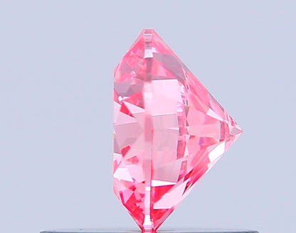 ROUND 0.64 CARAT FANCY VIVID PINK VVS2 EX VG EX SLIGHT