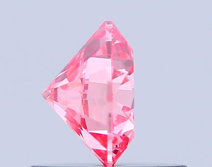 ROUND 0.64 CARAT FANCY VIVID PINK VVS2 EX VG EX SLIGHT