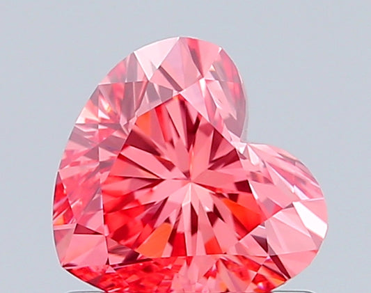 HEART 0.91 CARAT FANCY VIVID PINK VVS2  EX VG SLIGHT