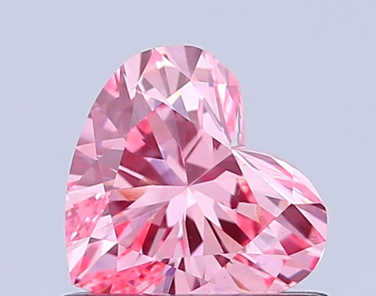 HEART 0.65 CARAT FANCY VIVID PINK VS2  VG EX STRONG
