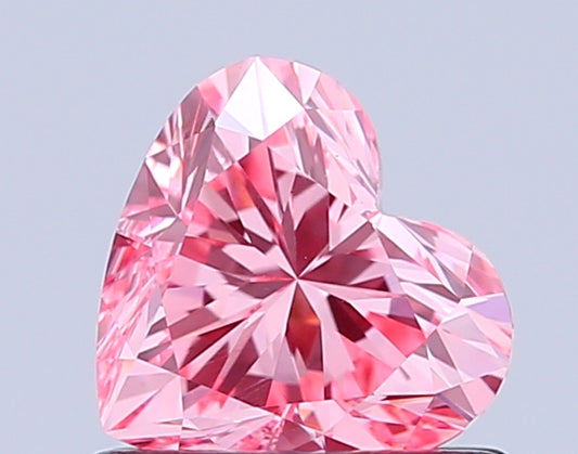 HEART 0.79 CARAT FANCY VIVID PINK VS1  VG VG STRONG