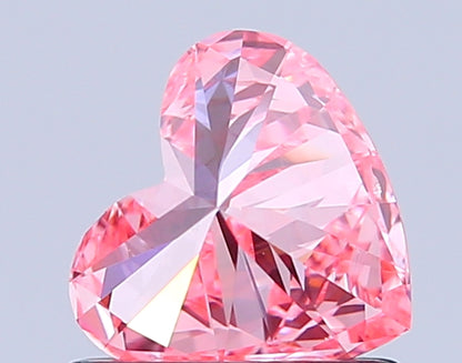 HEART 0.73 CARAT FANCY VIVID PINK VS2  VG VG STRONG