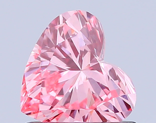 heart 0.73 carat fancy vivid pink vs2  vg vg strong