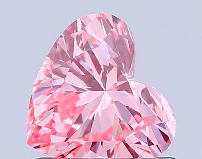 HEART 0.73 CARAT FANCY VIVID PINK VS2  VG VG STRONG
