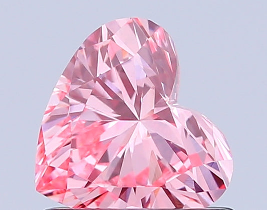 HEART 0.73 CARAT FANCY VIVID PINK VS2  VG VG STRONG