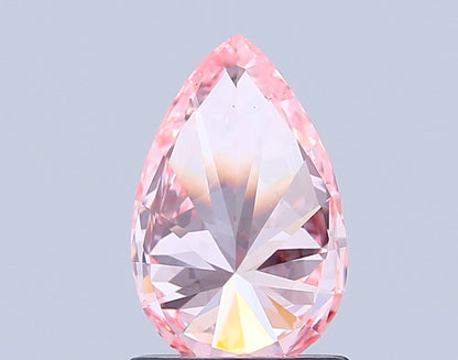 PEAR 1.01 CARAT FANCY VIVID PINK VS1  VG VG STRONG