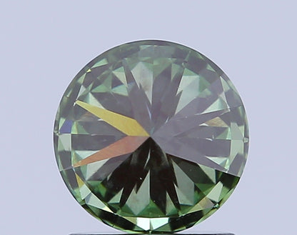 ROUND 1.17 CARAT FANCY VIVID GREEN VS2 VG VG VG NONE