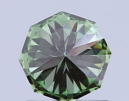 OCTAGONAL 0.98 CARAT FANCY VIVID GREEN VS1  VG VG NONE